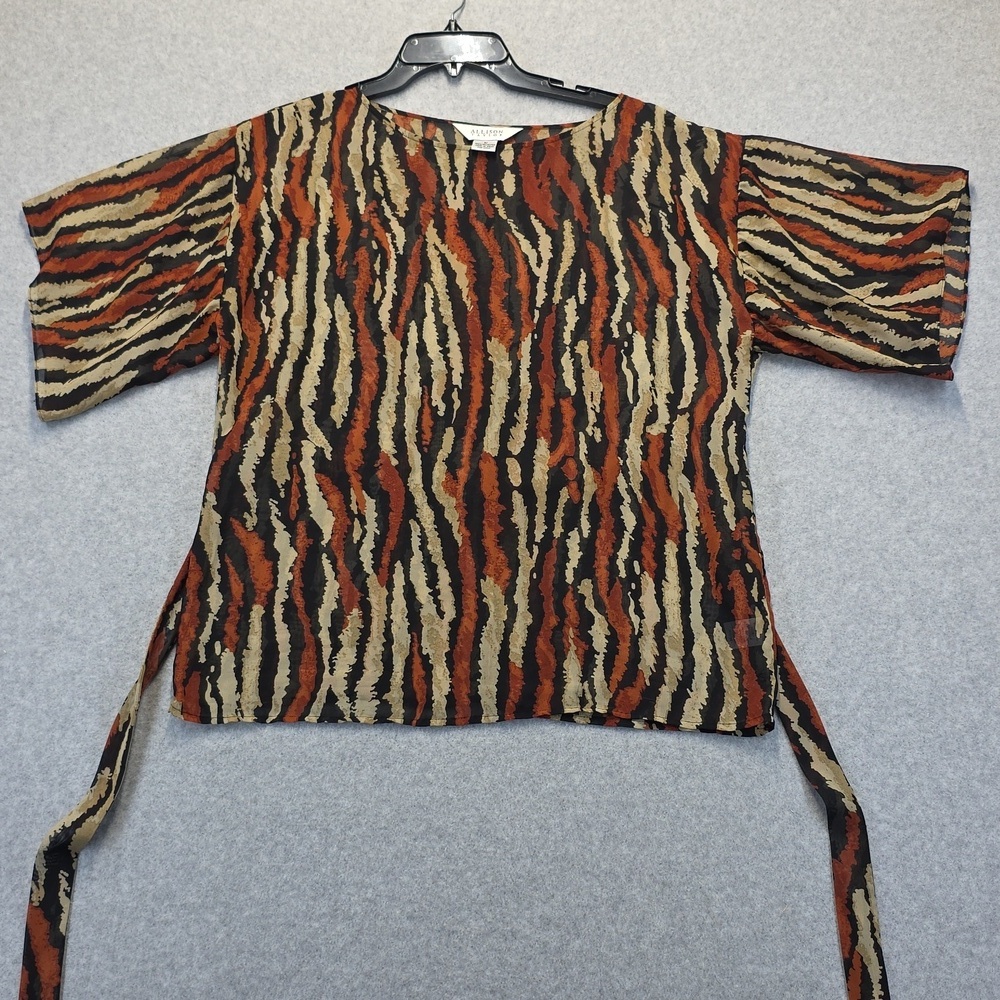 Allison Taylor Multicolor Patterned Shear Blouse - Picture 6 of 8